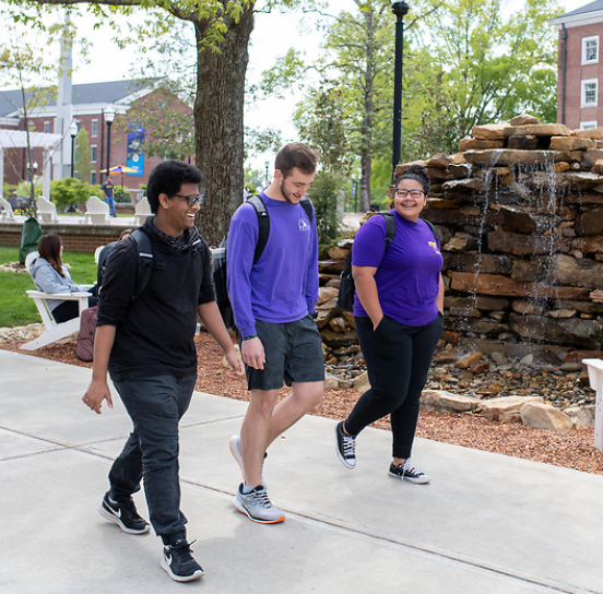 students walking