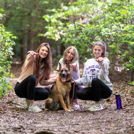 Students hiking at Cummins Falls