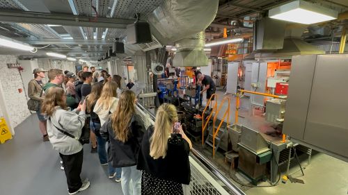 Students tour a manufacturing plant in Ireland