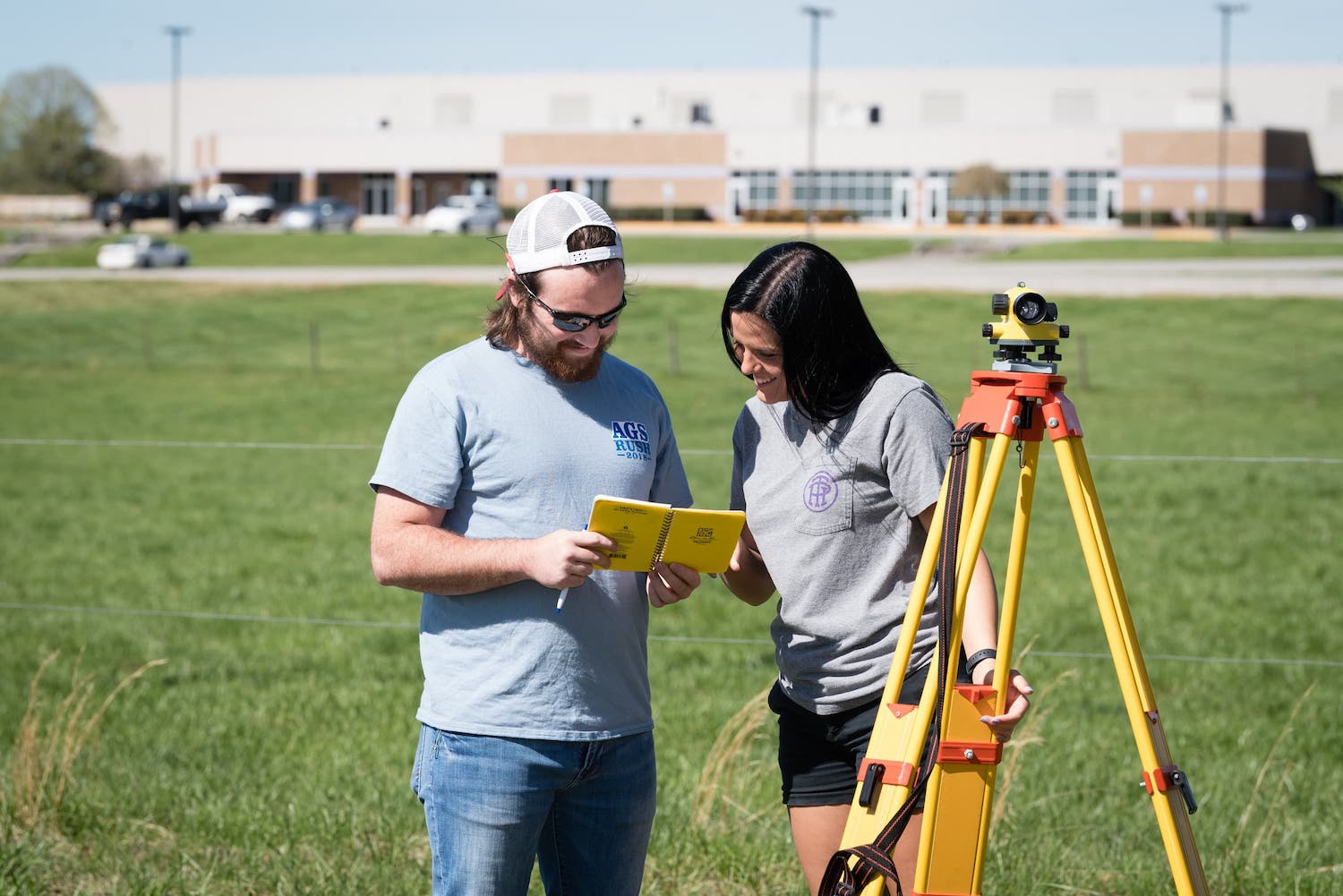 Students practice surveying
