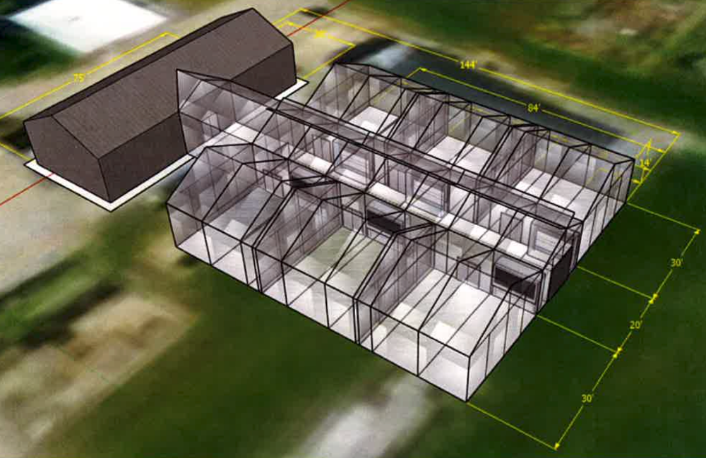 Second angle of 3D Rendor of Greenhouse Complex Campaign