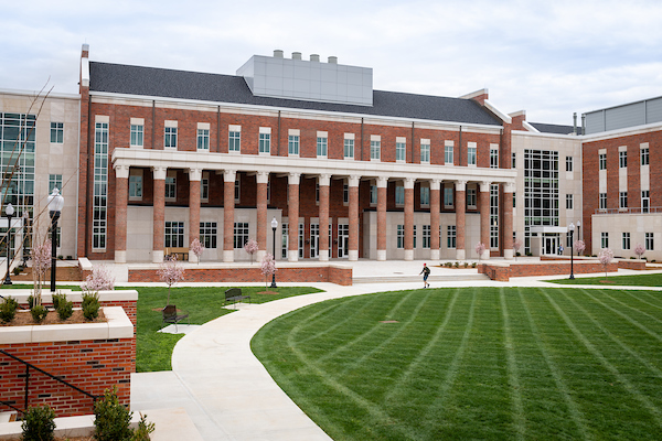 View of East patio at the Lab Science Commons Building