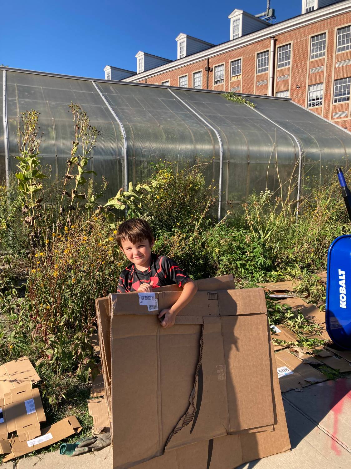 Volunteer working on the Native Plant Garden.