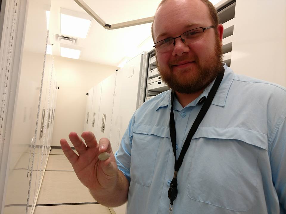 Philip Roberson at work in Earth Sciences' XRD lab