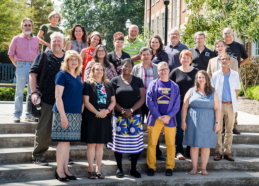 English faculty gathered outdoors