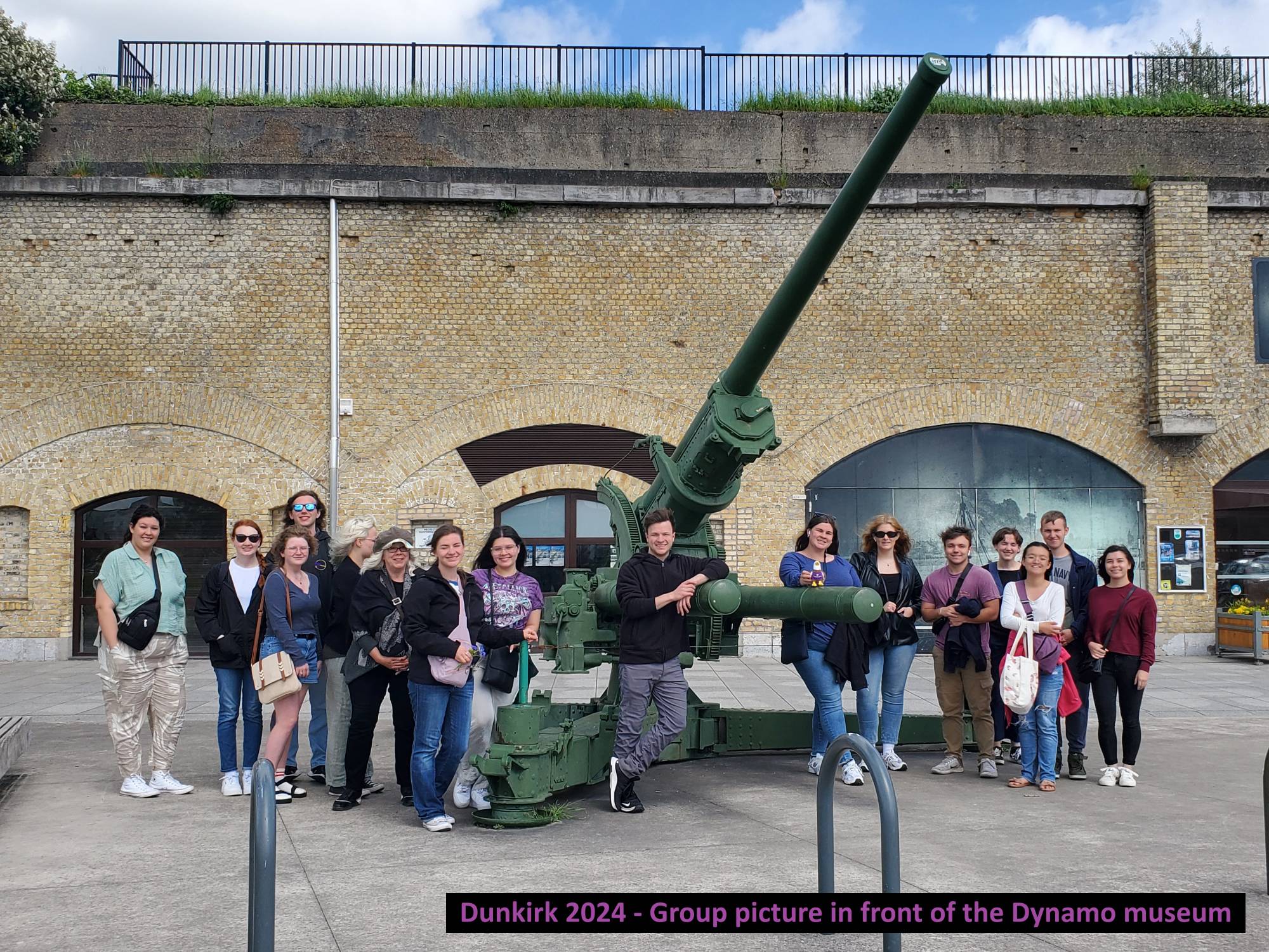 Dunkirk 2024 group photo in front of the Dynamo Museum