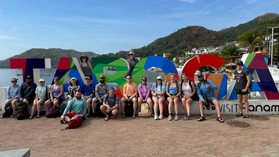 Tobago Sign with Students