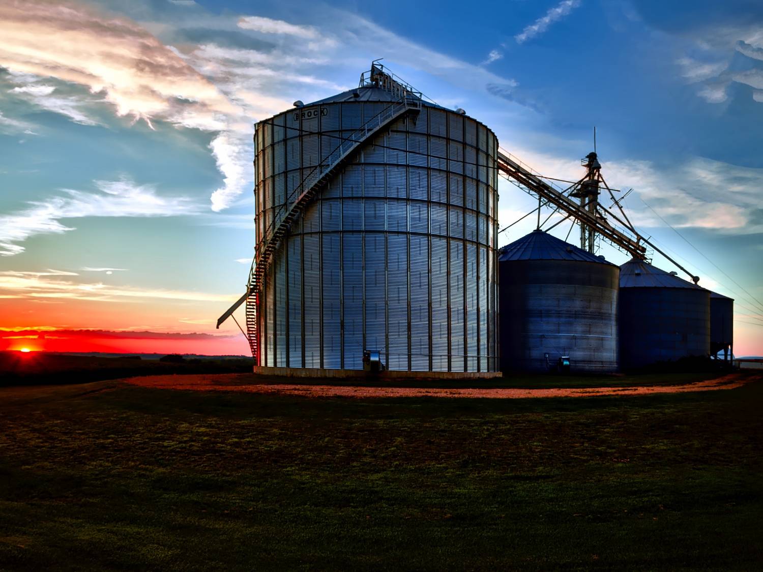 Farm during sunset