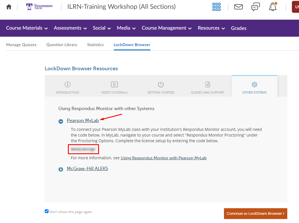 Pearson MyLab Monitor code for integration