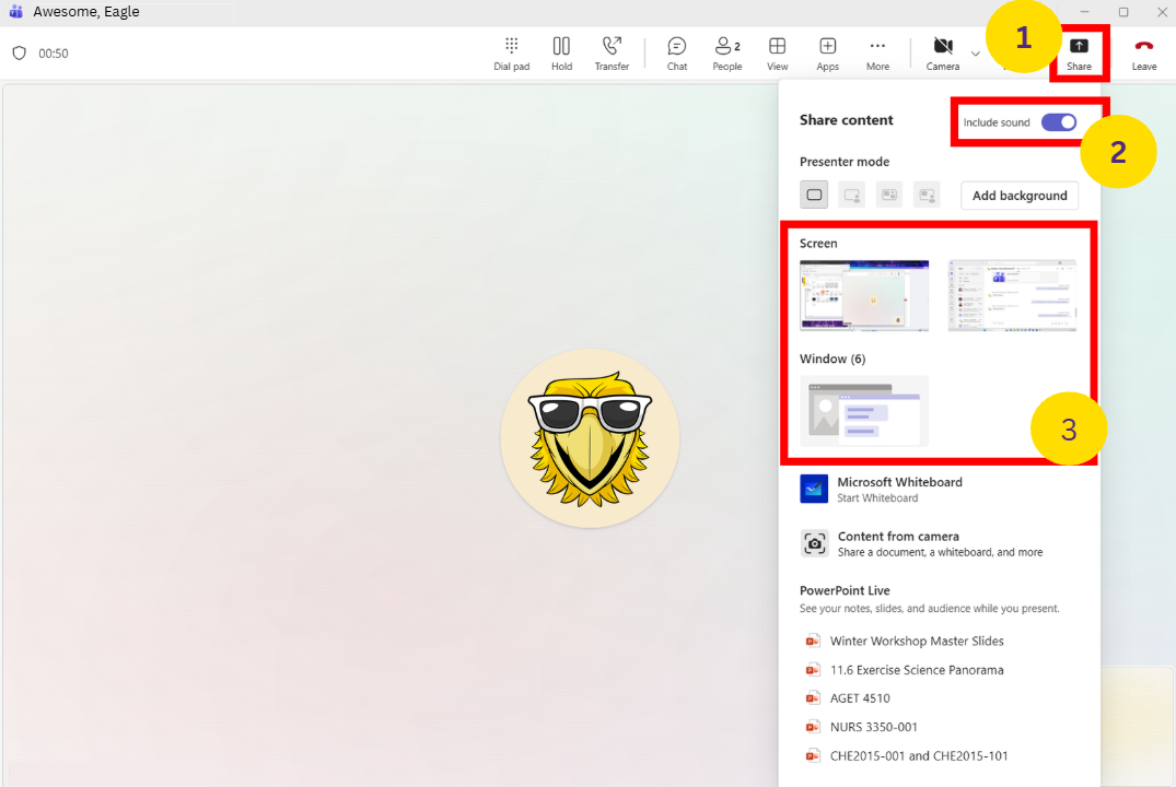 Share Your Screen in Teams