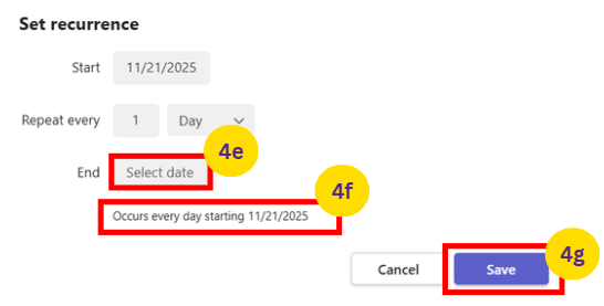 Finalize the Recurrence Details