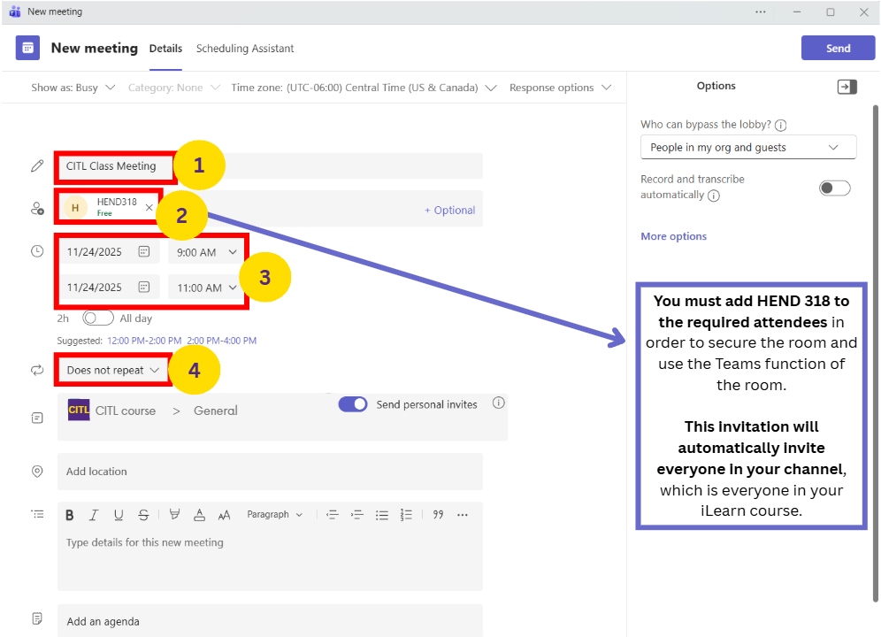 Starting to Enter the Meeting info