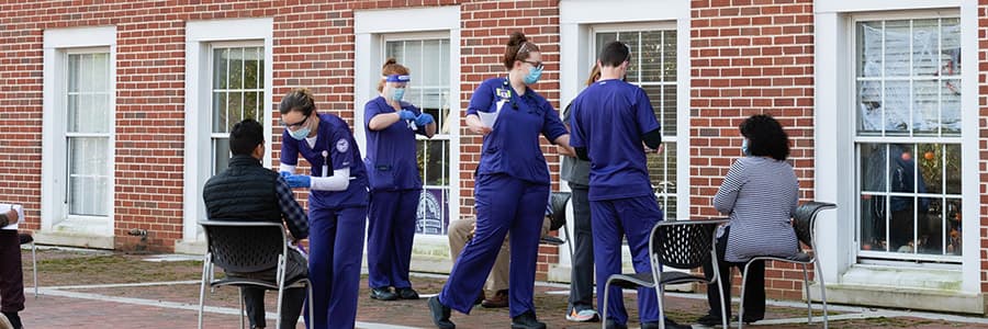 Student Nurses providing vaccines. 