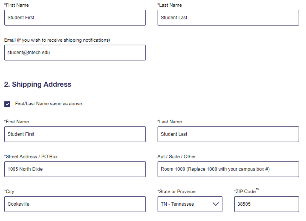 Contact Information Form Example