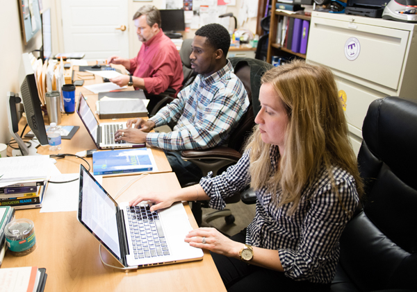 Students at computers.