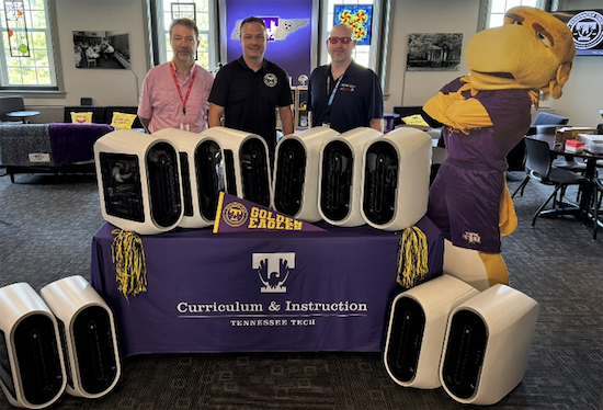 Celebrating the donation of high-performance computers to Putnam Co. schools.