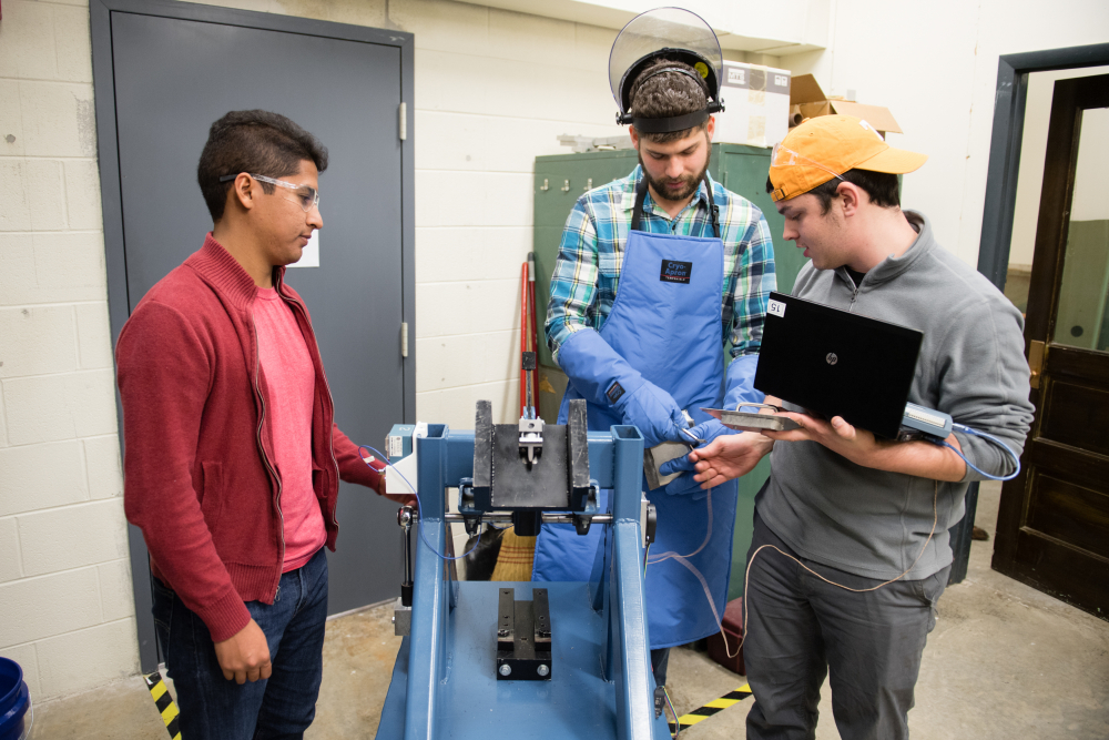 Students working