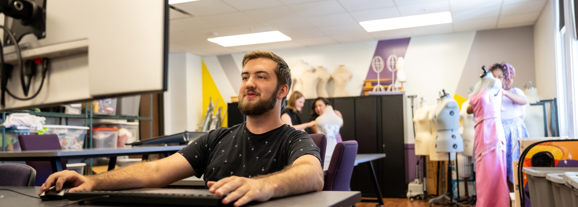 Student on computer