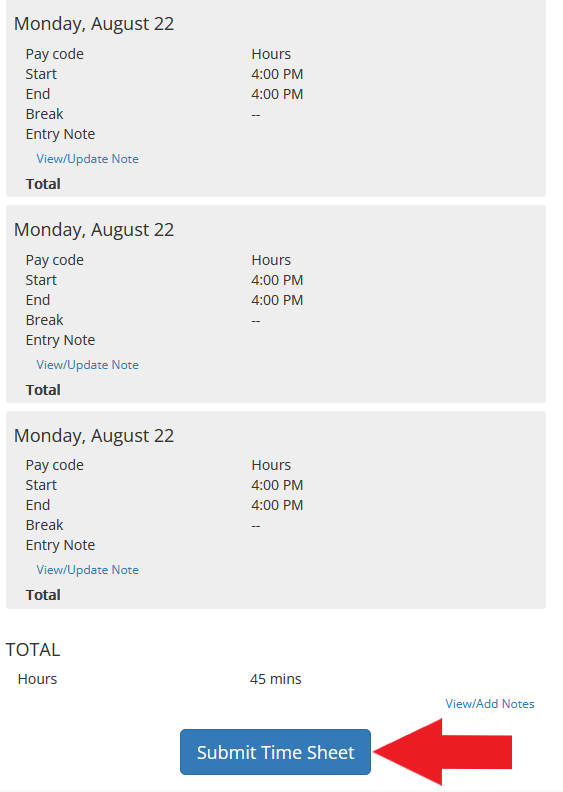 submit time sheet