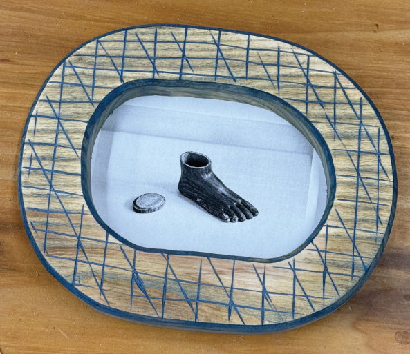 wooden frame with drawing inside