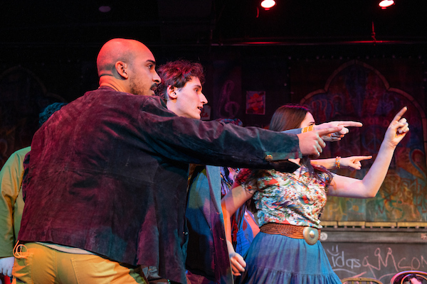 Godspell, John the Baptist, Lamar, and Robin pointing acusing fingers