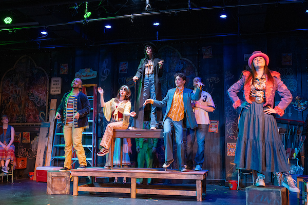 Godspell, entire cast dancing and singing 