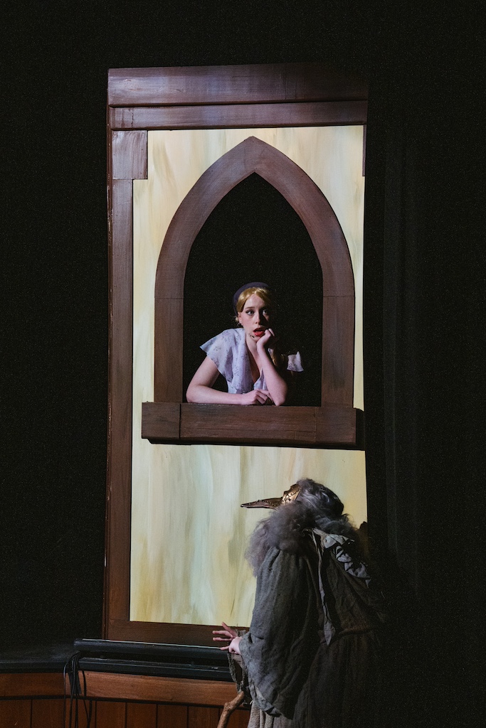 Into the Woods, Rapunzel, played by Miranda Watkins and the Witch 
