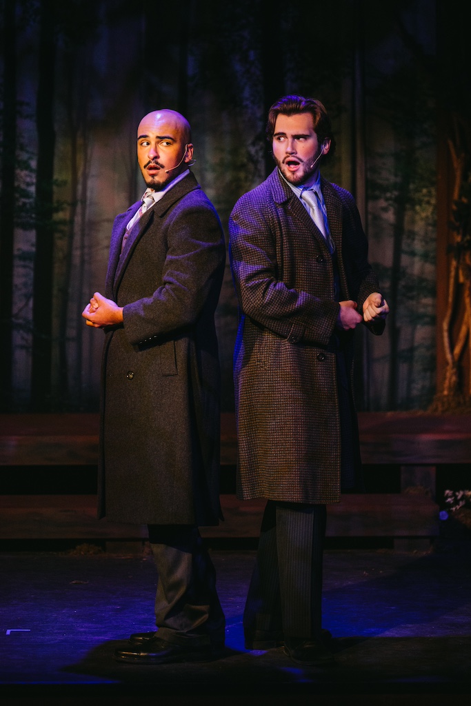 Into the Woods Rapunzel's Prince, played by Gabe Tardy and Cinderella's Prince played by Kendall Smith