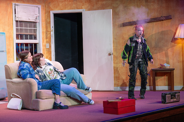 Somebody Nobody play: Stalker surrounded by smoke while Sheena and Loli look on in horor