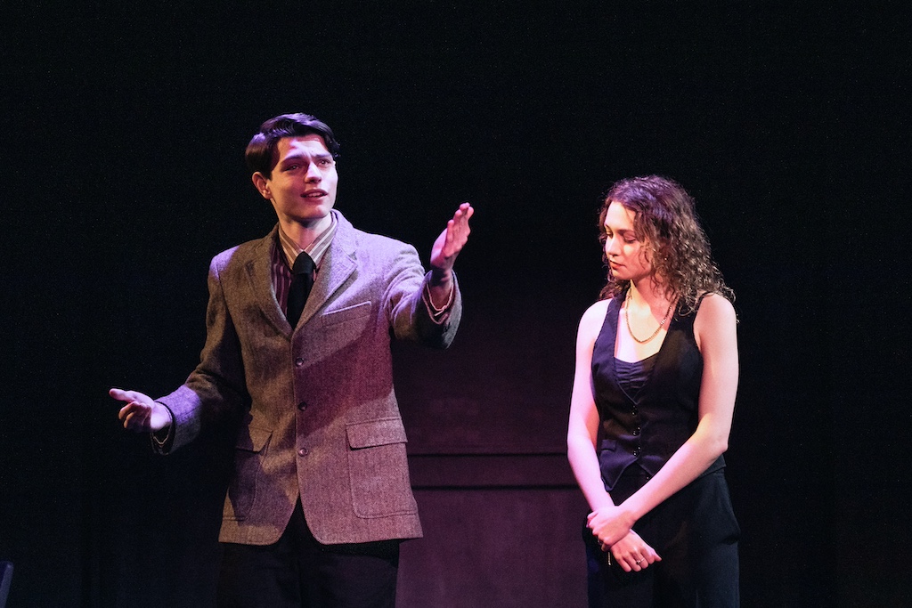 Professor Willard and Stage Manager of Our Town on stage at the Backdoor Playhouse 