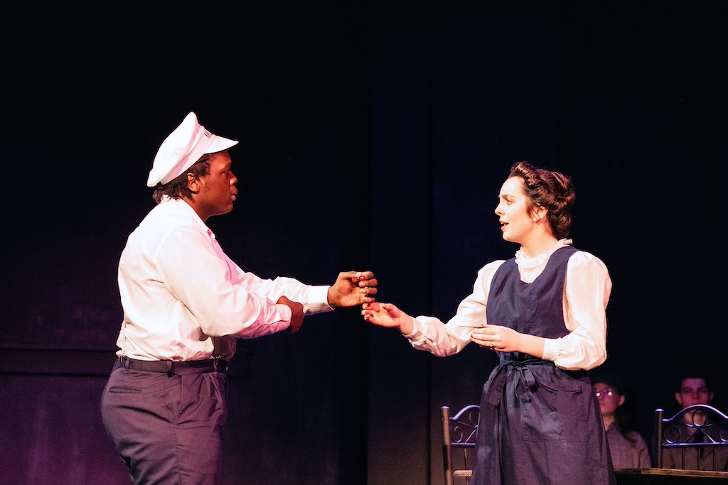 Howie Newsome and Mrs. Webb of Our Town on stage at the Backdoor Playhouse 