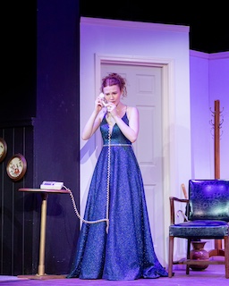 Camilla Raper - Cast of Rumors on stage at the Backdoor Playhouse