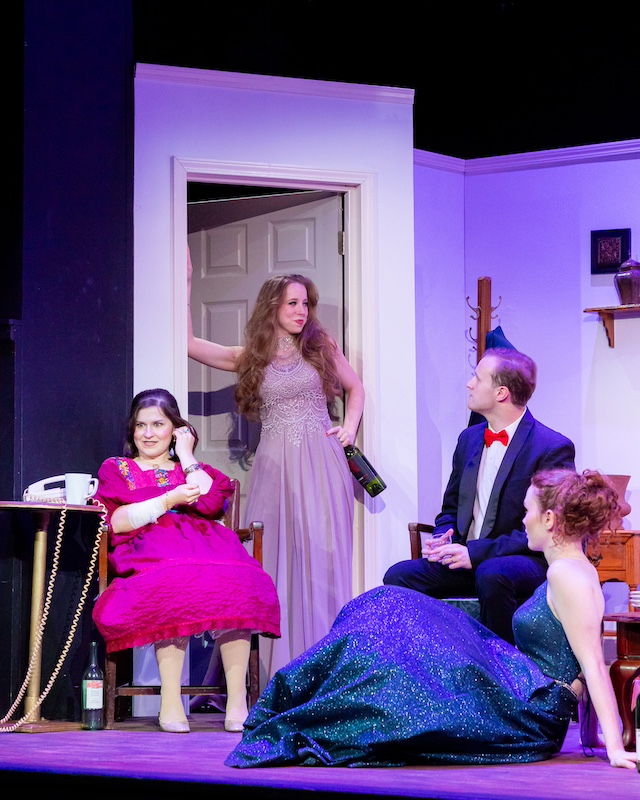 Perry Rogerscast of Rumors on stage at the Backdoor Playhouse