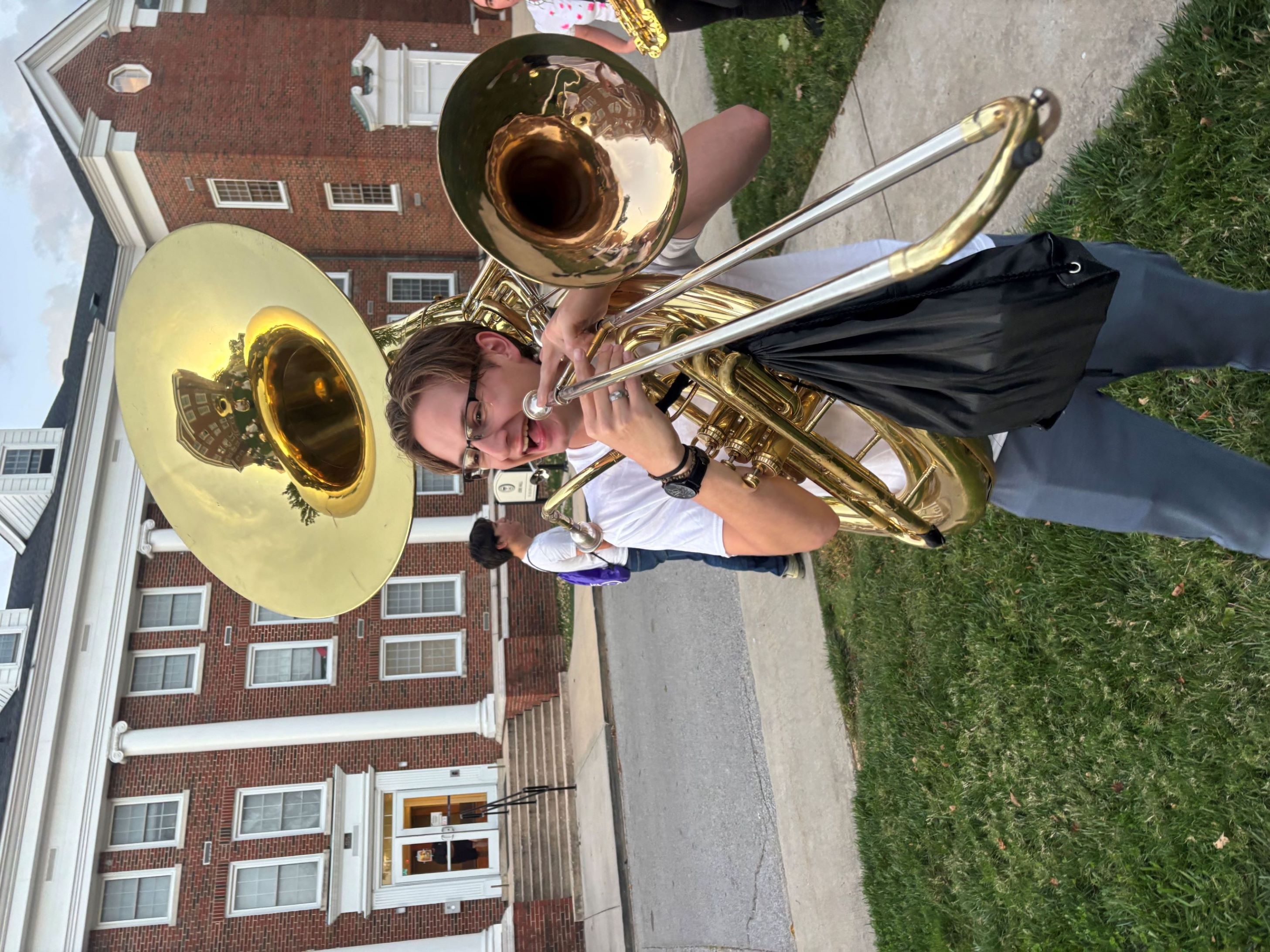 Student with a tuba