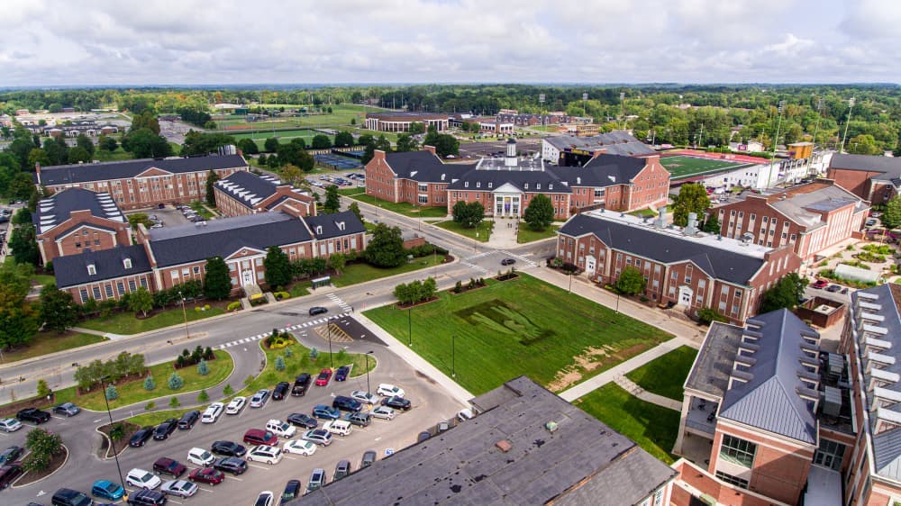 Drone photo of Campus Library