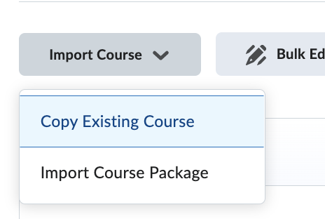 Import course button