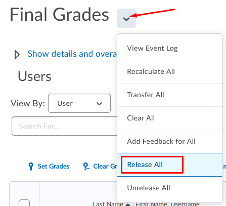 Release adjusted grades