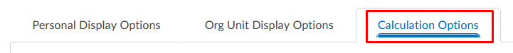 Select the Calculation Options Tab