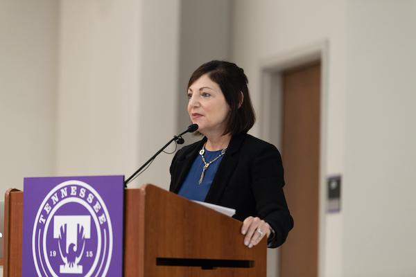 2019 women's conference, introducing speaker