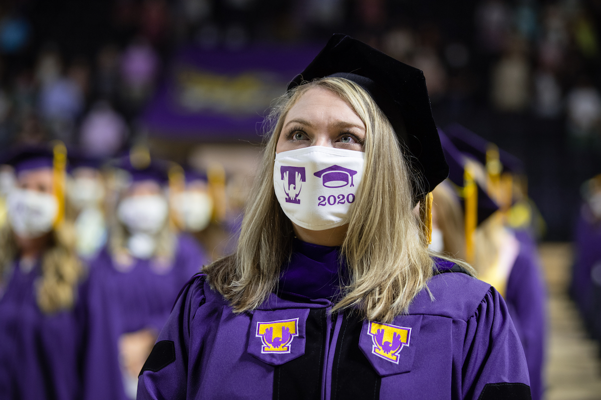 More than 600 students came to campus to participate in three separate commencement ceremonies on Saturday at the Hooper Eblen Center. 