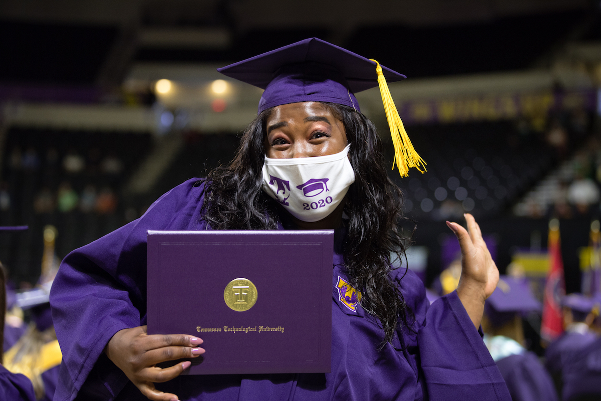 More than 600 students came to campus to participate in three separate commencement ceremonies on Saturday at the Hooper Eblen Center. 