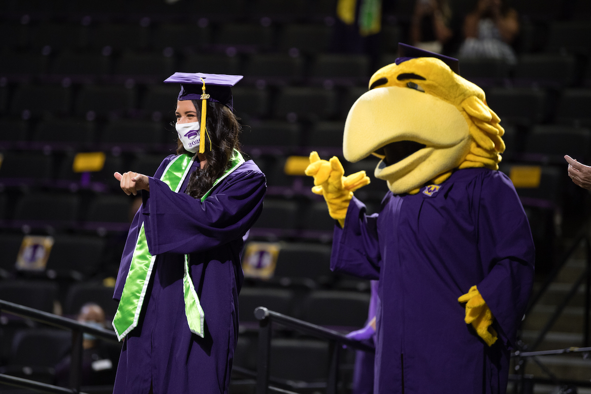 More than 600 students came to campus to participate in three separate commencement ceremonies on Saturday at the Hooper Eblen Center. 