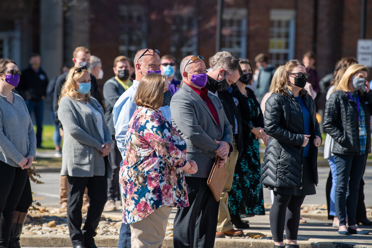 A ceremony was held Wednesday morning on Centennial Plaza where students, faculty and staff gathered to listen to various speakers recant that fateful day, give thanks and discuss the reaction and response campus had to the tornado.