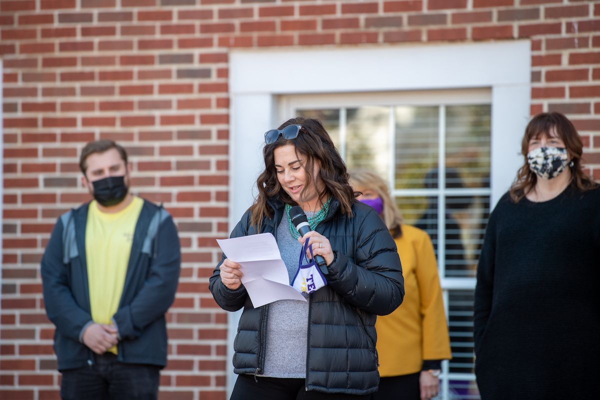 A ceremony was held Wednesday morning on Centennial Plaza where students, faculty and staff gathered to listen to various speakers recant that fateful day, give thanks and discuss the reaction and response campus had to the tornado.