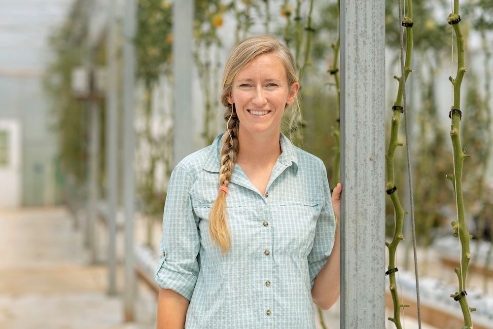 Anna Fancher at the Oakley Farm Greenhouse