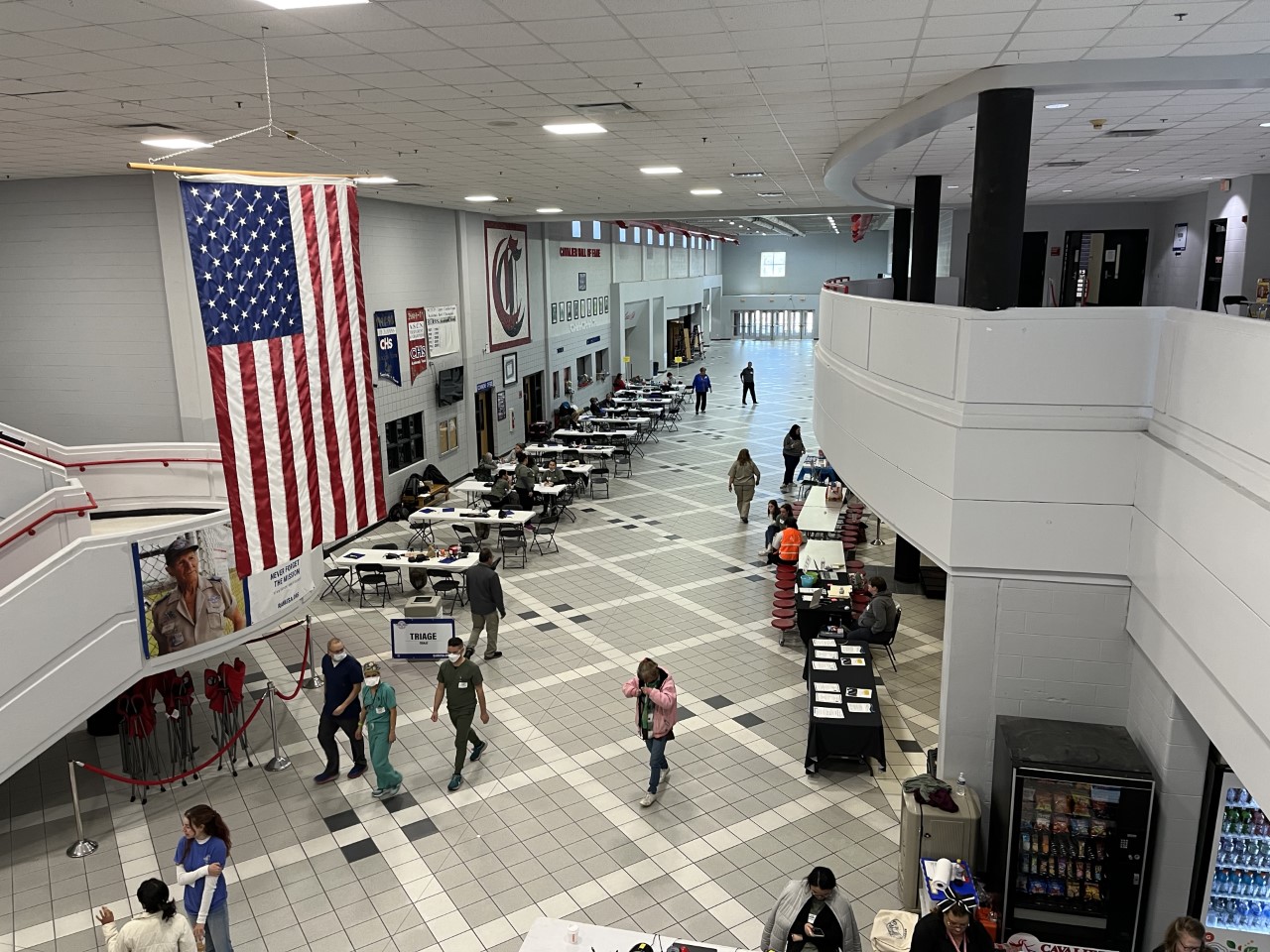 Commons and medical triage area at the RAM clinic.