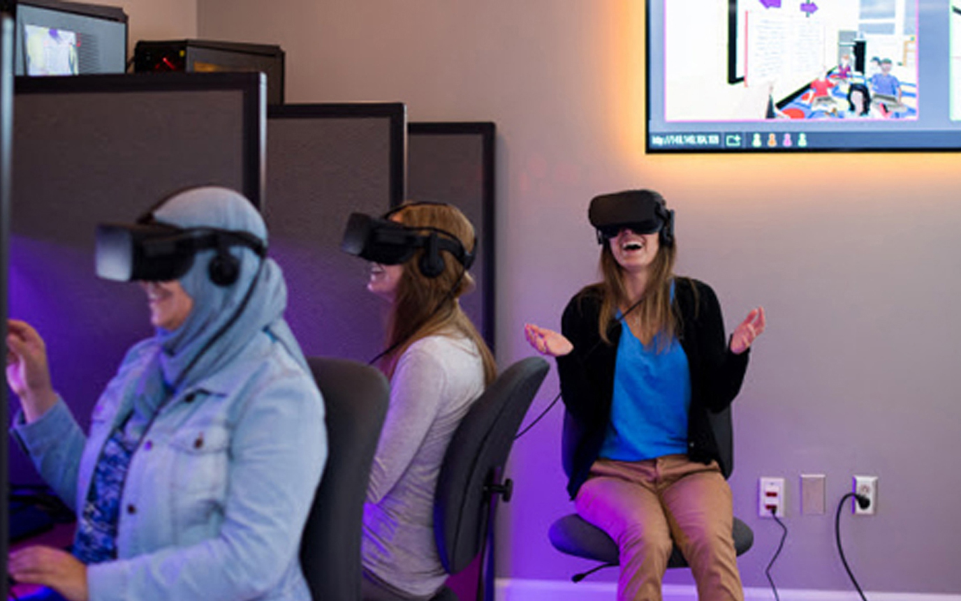Education majors explore virtual reality and cutting-edge teaching technologies.
