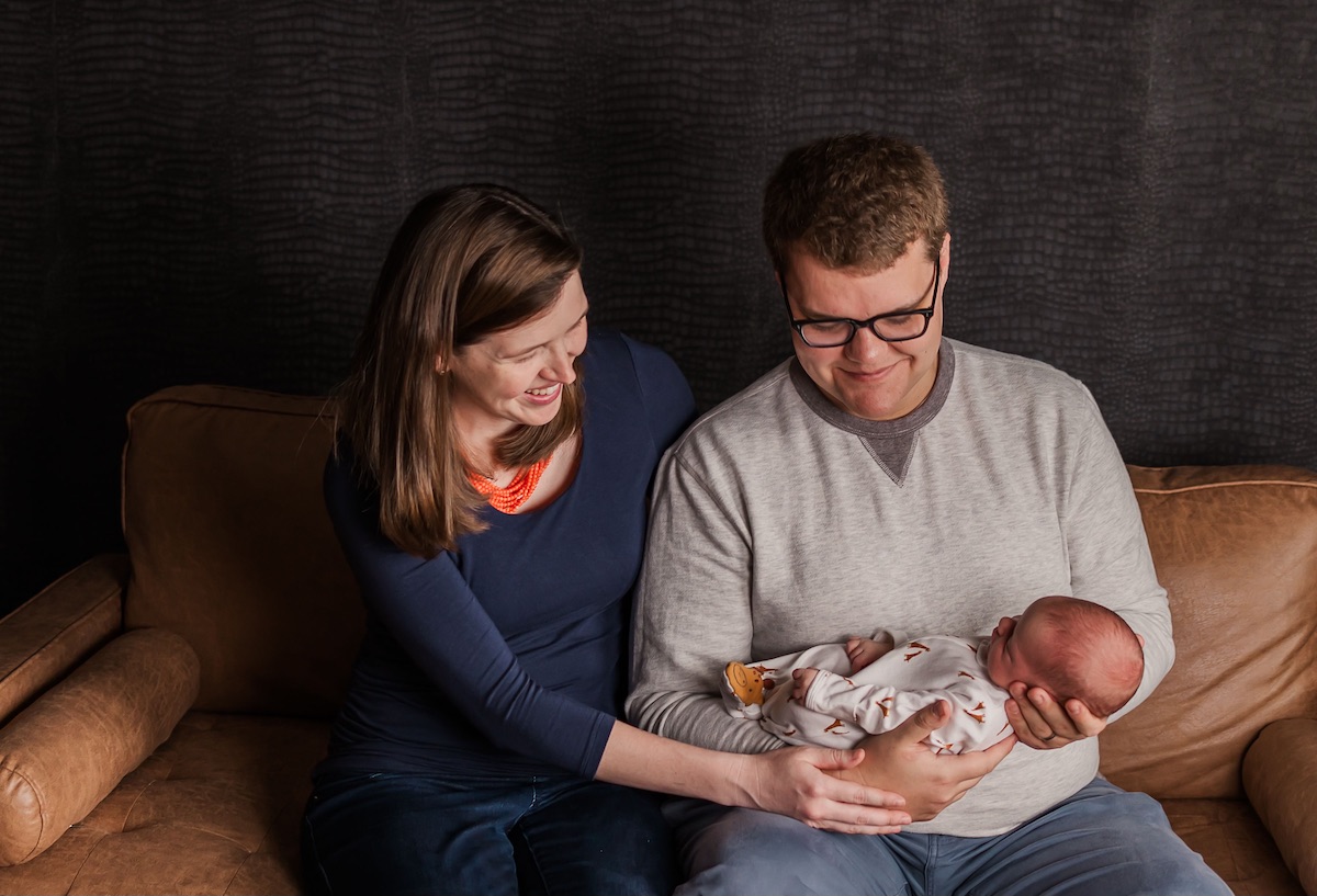 John Jolley, his wife, Karen, and their newborn son, Hank.