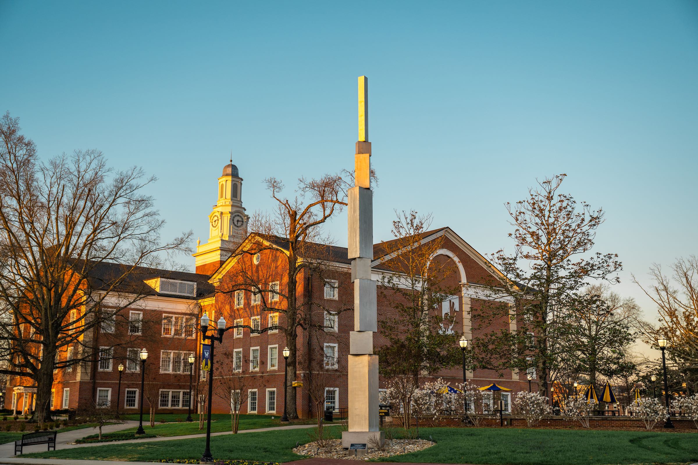 A view of the Ascension sculpture on Tennessee Tech's Centennial Plaza 