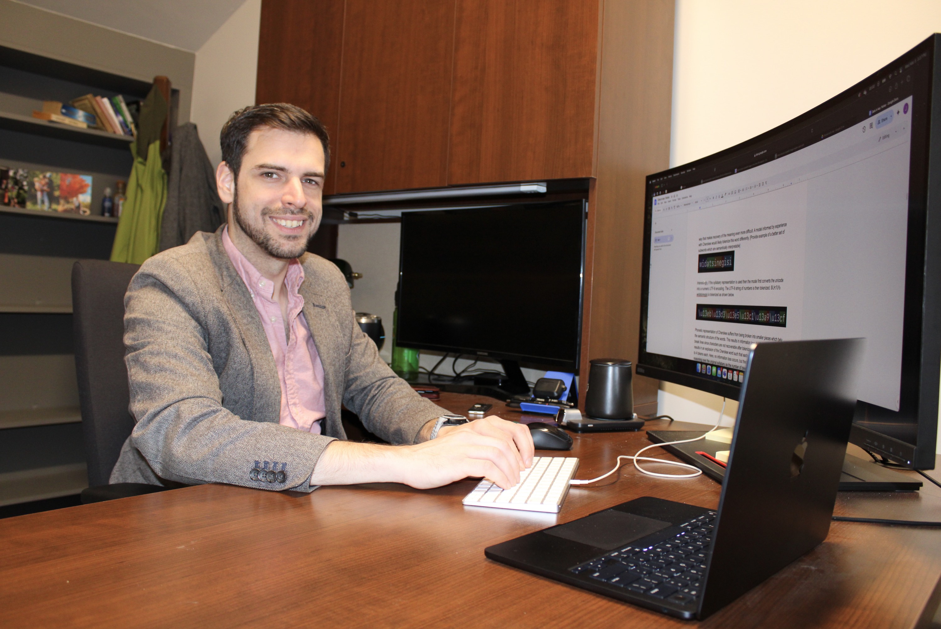 Jesse Roberts, assistant professor of computer science at Tennessee Tech, is part of a collaborative effort using AI to help preserve the Cherokee language.